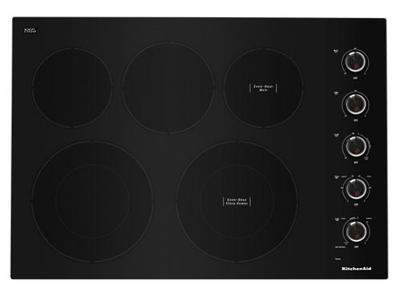 30" KitchenAid Electric Cooktop With 5 Elements And Knob Controls - KCES550HBL