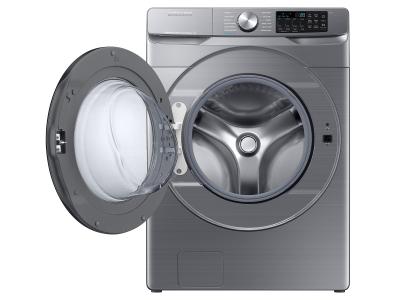 27" Samsung 5.2 Cu. Ft. Smart Front Load Washer With Steam and Super Speed Wash in Platinum - WF45B6300AP/US