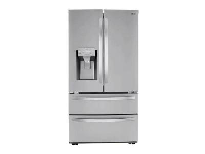 36" LG 22 Cu. Ft. Smart Counter Depth Double Freezer Refrigerator with Craft Ice - LRMXC2206S
