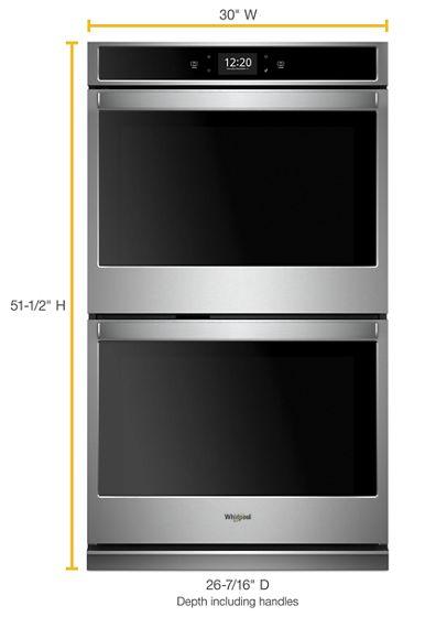 30" Whirlpool 10.0 Cu. Ft. Smart Double Wall Oven With True Convection Cooking - WOD77EC0HS