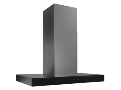 36" Best Ispira Black Stainless Steel Island Range Hood With Black Glass - ICB3I36BLSB