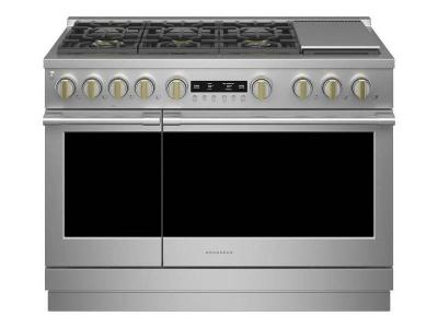 48" Monogram 8.9 Cu. Ft. Gas Professional Range With 6 Burners and Griddle - ZGP486NDTSS