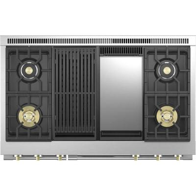 48" Monogram 8.25 Cu. Ft. Dual Fuel Professional Range With 4 Burners Grill and Griddle - ZDP484NGTSS