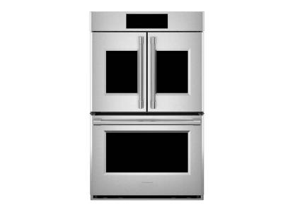 30" Monogram 10 Cu. Ft. French-Door Electric Convection Double Wall Oven in Stainless Steel - ZTDX1FPSNSS