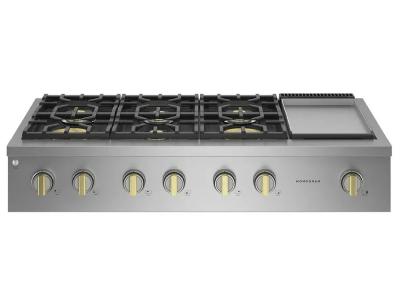 48" Monogram Gas Cooktop In Stainless Steel - ZGU486NDTSS