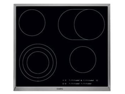 24" Aeg Ceramic Electric Cooktop With Stainless Steel Trim - HK654070XB