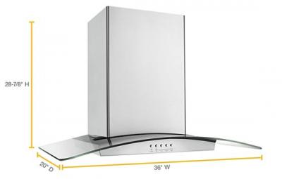 36" Whirlpool Convertible Glass Kitchen Range Hood With Quiet Partner Blower - WVW75UC6DS