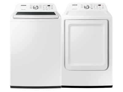 27" Samsung Top Load Washer With ActiveWave Agitator And Dryer With Sensor Dry - WA44A3205AW-DVE45T3200W