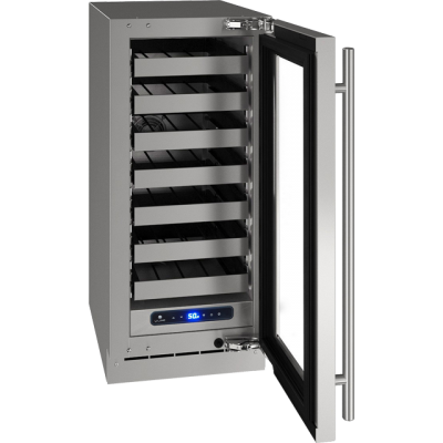 15" U-Line 5 Class Series Right-Hand Hinged Wine Cooler Stainless Frame (with lock) - UHWC515SG41A