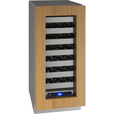 15" U-Line 5 Class Series Left-Hand Hinged Wine Cooler Stainless Frame (with lock) - UHWC515SG51A