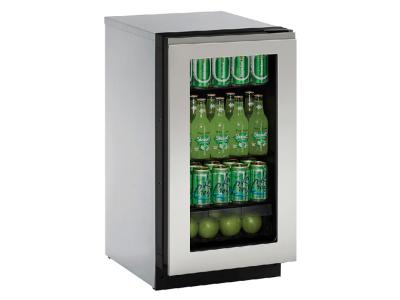 18"  U-Line 2000 Series Glass Door Refrigerator - U2218RGLINT00B