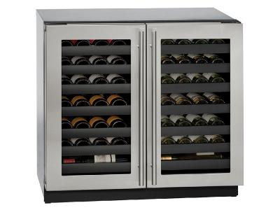 36" U-Line Modular 3000 Series Wine Cooler Stainless Frame (Lock) - U3036WCWCS13B