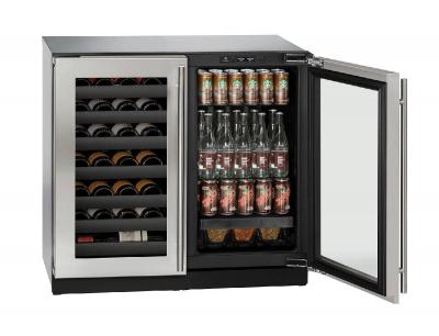 36" U-Line 3000 Series Beverage Center - U3036BVWCS00B