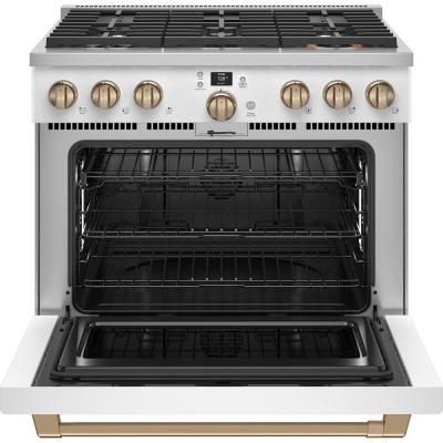 36" Café 5.7 Cu. Ft. Smart Freestanding Dual Fuel Range With Natural Gas - C2Y366P4TW2