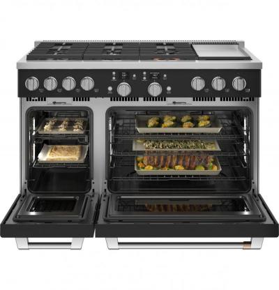 48" Café Smart Dual-Fuel Commercial-Style Range with No-Preheat Air Fry in Matte Black - C2Y486P3TD1