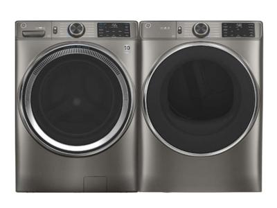 28" GE 4.8 Cu. Ft. Capacity Front Load Washer And 7.8 Cu. Ft. Capacity Dryer With Built-in Wifi - GFW650SPNSN-GFD65ESMNSN