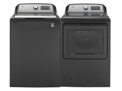 27" GE Smart Washer With Sanitize And Electric Dryer - GTW840CPNDG-GTD84ECMNDG