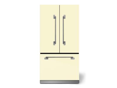 36" AGA 22.2 Cu. Ft. Elise Counter Depth French Door Refrigerator in Ivory - MELFDR23-IVY