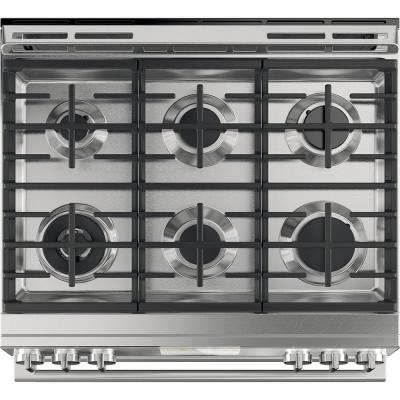 30" Café Smart Slide-In Dual-Fuel Range with Double Oven in Platinum Glass - CC2S950M2NS5