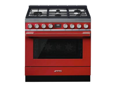 36" SMEG  Freestanding Professional Dual Fuel Range - CPF36UGMR