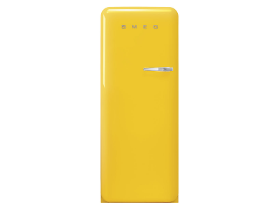 24" SMEG 9.92 Cu. Ft. 50's Style Retro Design Top Freezer Refrigerator in Yellow - FAB28ULYW3
