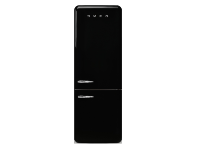 28" SMEG 18.01 Cu. Ft. Free Standing Bottom Mount Refrigerator in Black - FAB38URBL