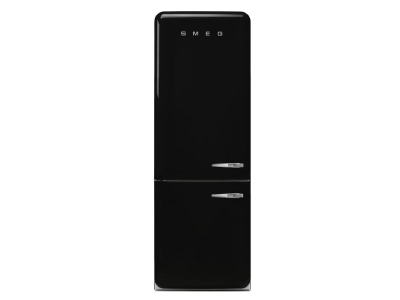 28" SMEG 18.01 Cu. Ft. Free Standing Bottom Mount Refrigerator in Black - FAB38ULBL