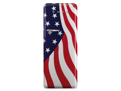 24" SMEG 9.92 Cu. Ft. 50's Style Retro Design Top Freezer Refrigerator in USA Flag - FAB28URDUS3