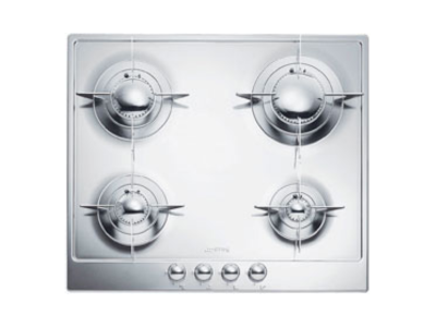 24" SMEG Hob Piano Design Gas Cooktop with 4 EverShine Stainless Steel Burners - PU64ES