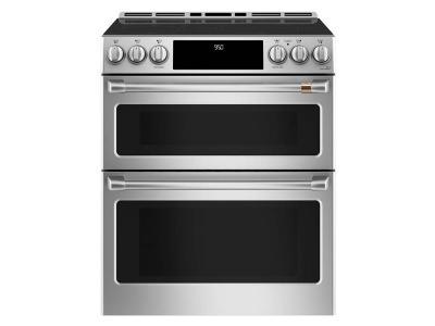 30" Café 7.0 Cu. Ft. Slide-In Front Control Induction and Convection Double Oven Range - CCHS950P2MS1
