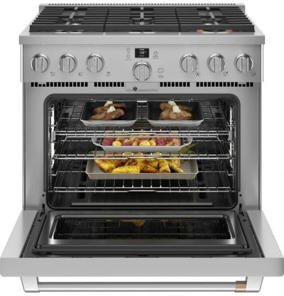 36" Café 6.2 Cu. Ft. Smart All-Gas Commercial-Style Range With 6 Sealed Burners In Stainless Steel - CGY366P2TS1