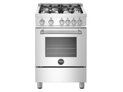 24" Bertazzoni Master Series Gas Range With 4 Burners In Stainless Steel - MAST244GASXE