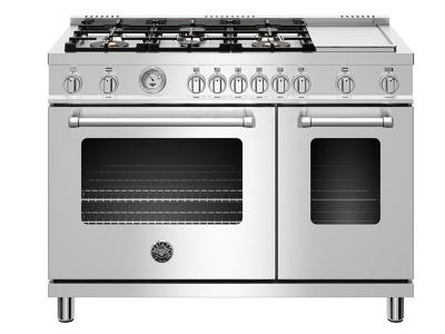 48" Bertazzoni  Gas Range with 6 Brass Burner and Griddle - MAST486GGASXT