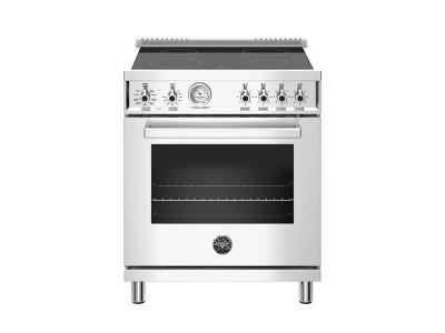 30" Bertazzoni Electric Range With 4 Heating Zones And Electric Oven - PROF304CEMXE