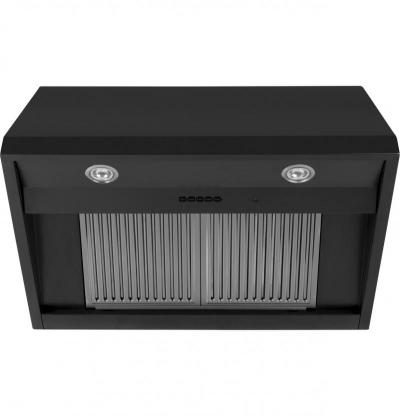 30" Café Wall Mount Commercial Hood In Matte Black - CVW93043PDS    ( TOP VENT ONLY )