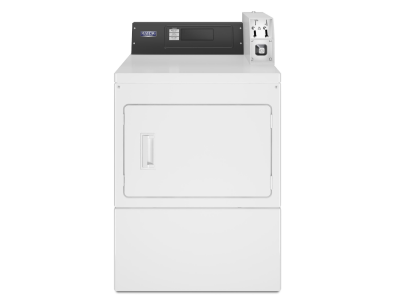 27" Maytag Commercial 7.4 Cu. Ft. Coin Drop Electric Dryer in White - MDE20PDAZW