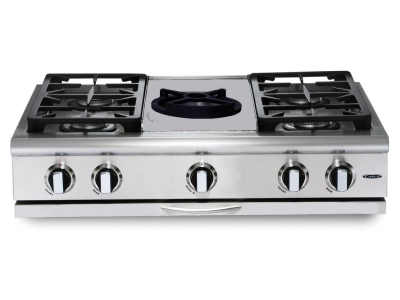 36" Capital Precision Series Gas RangeTop with 5 Sealed Burners - GRT364W-N