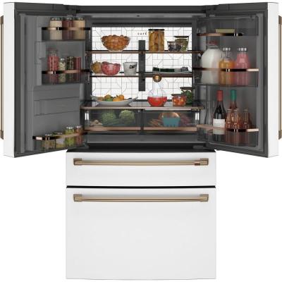 36" Café 22.3 Cu. Ft. Counter-Depth 4 Door French Door Refrigerator in Matte White - CXE22DP4PW2