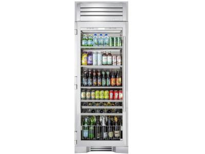 30" True Residential Beverage Column With Stainless Glass Door - TR-30BEV-L-SG-A