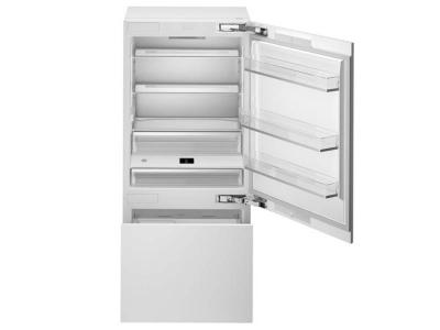 36" Bertazzoni Bottom Mount Built-in Refrigerator Panel Ready with ice maker - REF36BMBZPNV
