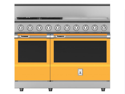 48" Hestan KRD Series Natural Gas Freestanding Dual Fuel Range with 4-Burner in Sol - KRD484GD-LP-YW