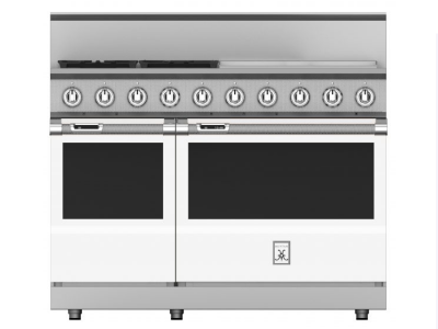 48" Hestan KRD Series Natural Gas Freestanding Dual Fuel Range with 4-Burner in Forth - KRD484GD-LP-WH