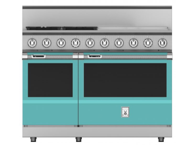 48" Hestan KRD Series Natural Gas Freestanding Dual Fuel Range with 4-Burner in Bora Bora - KRD484GD-LP-TQ