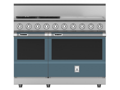 48" Hestan KRD Series Natural Gas Freestanding Dual Fuel Range with 4-Burner in Pacific Fog - KRD484GD-LP-GG