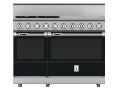 48" Hestan KRD Series Natural Gas Freestanding Dual Fuel Range with 4-Burner in Stealth - KRD484GD-LP-BK