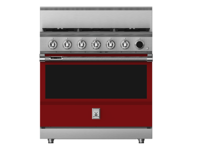 36" Hestan KRDS Series 5-Burner Smart Gas Dual Fuel Range - KRDS365-NG-RD