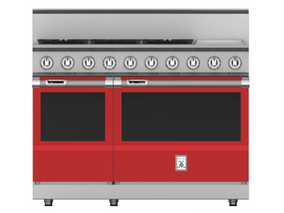 48" Hestan KRD Series Dual Fuel Range with 5-Burners - KRD485GD-LP-RD