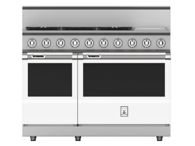 48" Hestan KRD Series Dual Fuel Range with 5-Burners - KRD485GD-LP-WH