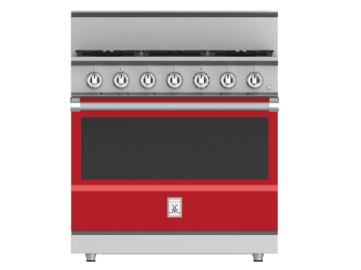 36" Hestan KRG Series Gas Range with 5-Burners - KRG365-NG-RD