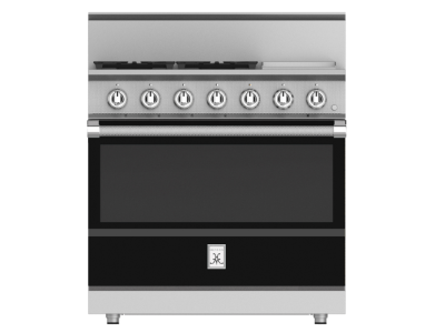 36" Hestan KRG Series Freestanding Professional Gas Range with 4-Burners - KRG364GD-LP-BK